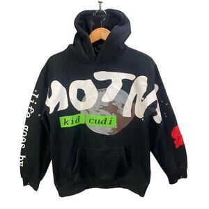 Kid Cudi Hoodie Men‎ Large Man on the Moon Black MOTM Sweatshirt Life Goes By